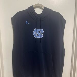 UNC North Carolina Tar Heels Jordan Brand Navy Sleeveless Hoodie Men’s XL